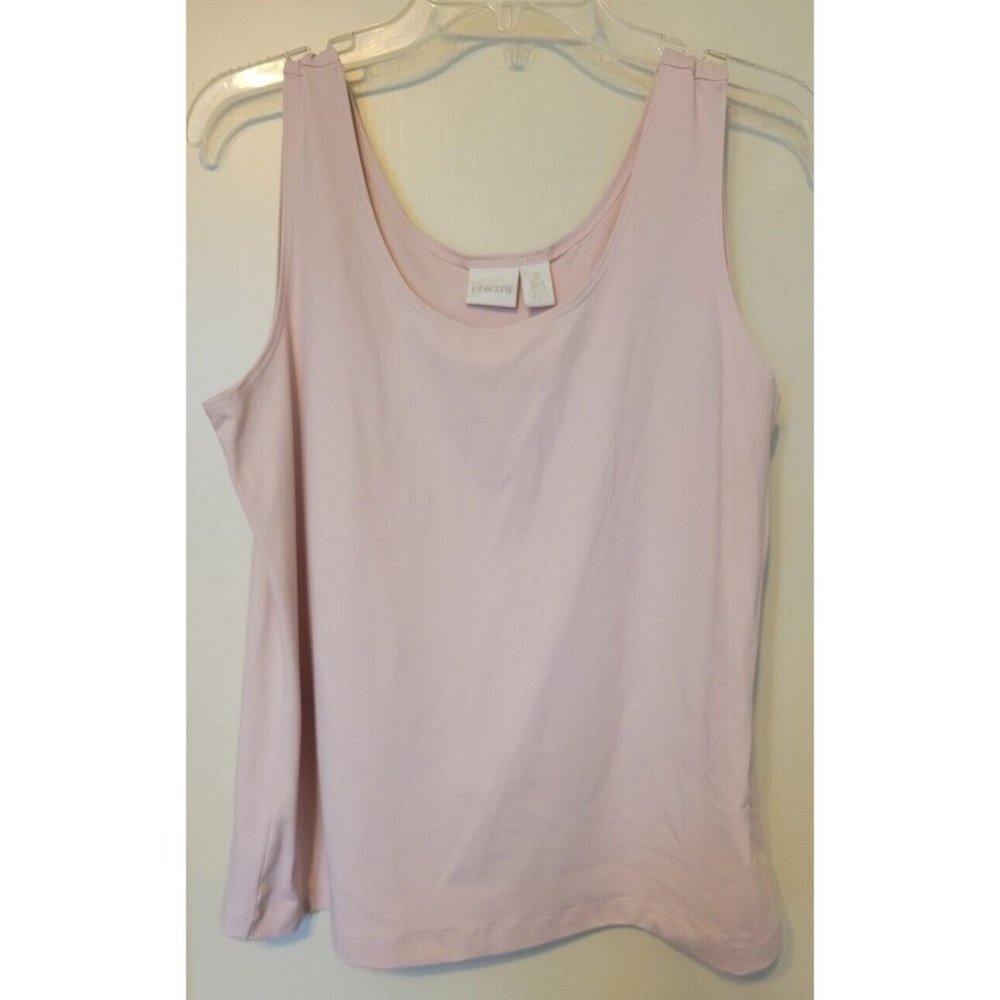 Chico's Travelers Plus Sz 2 Pink Popover Tank Top Shirt Stretch